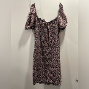 Floral Mini Dress with small rose pattern.